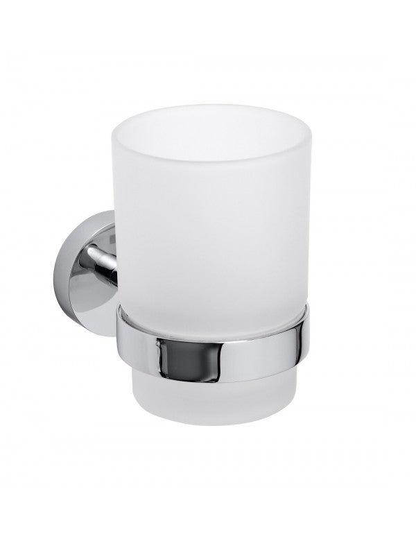 Portabicchieri OMEGA ottone cromato + vetro 7x9,5x10,5cm