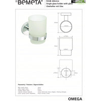 Portabicchieri OMEGA ottone cromato + vetro 7x9,5x10,5cm