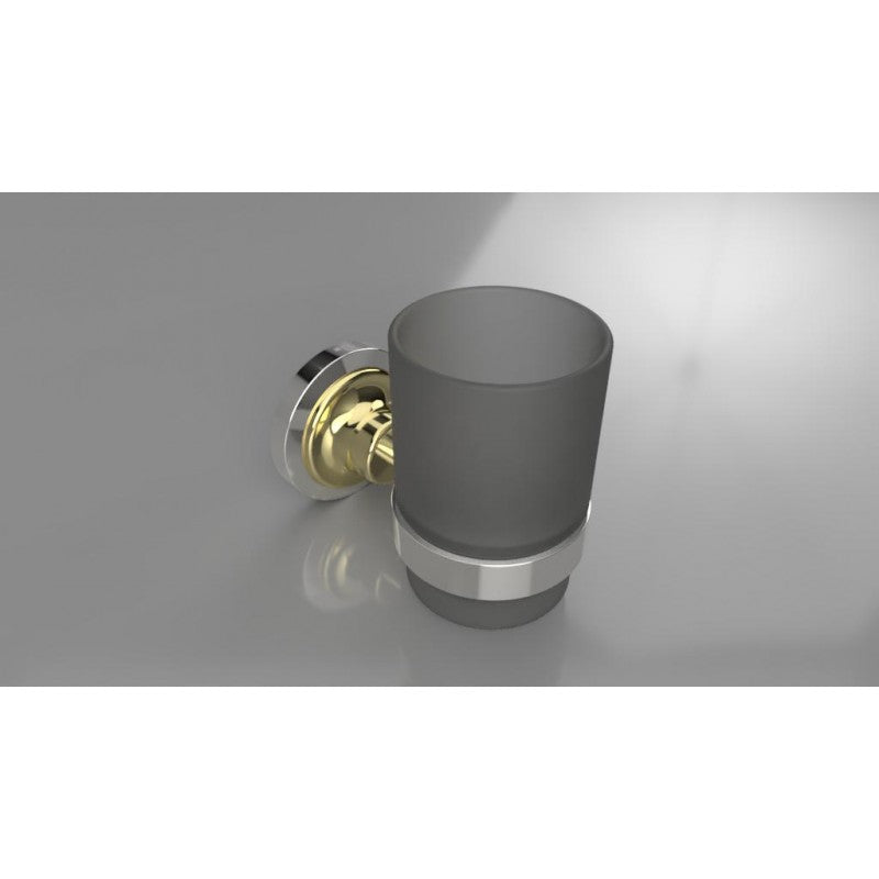 Portabicchieri RETRO ottone cromo-oro in vetro 7x9,5x11,5 cm