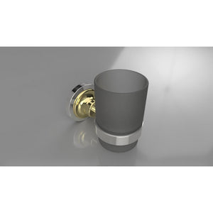 Portabicchieri RETRO ottone cromo-oro in vetro 7x9,5x11,5 cm