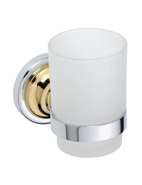 Portabicchieri RETRO ottone cromo-oro in vetro 7x9,5x11,5 cm