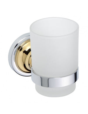 Portabicchieri RETRO ottone cromo-oro in vetro 7x9,5x11,5 cm