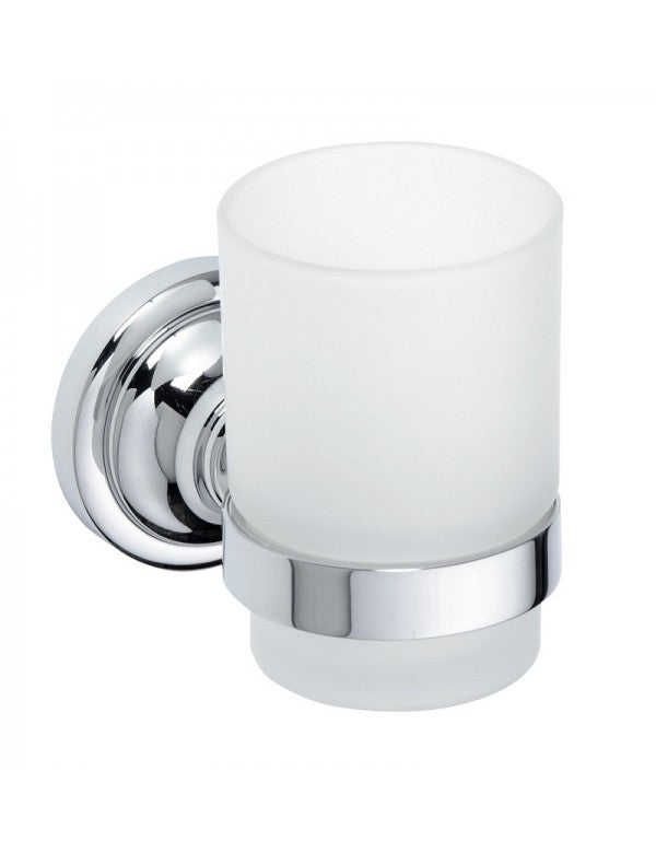 Portabicchieri RETRO in ottone cromato e vetro 7x9,5x11,5 cm