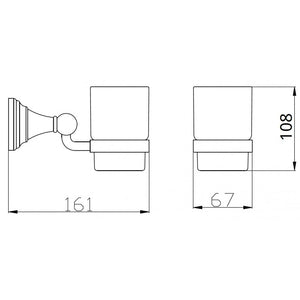 Portabicchieri retrò MORAVA in ottone bianco 16,1x6,7 x10,8cm