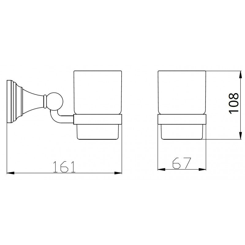 Portabicchieri retrò MORAVA in ottone bianco 16,1x6,7 x10,8cm