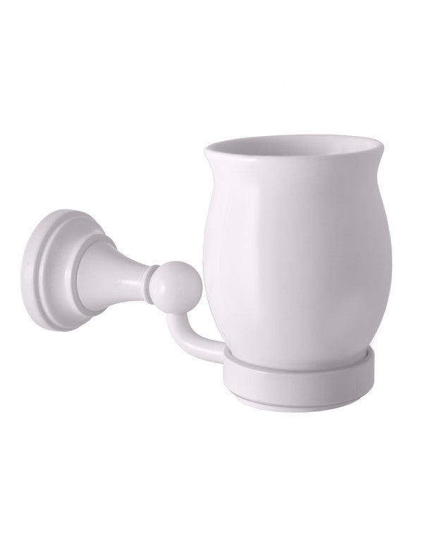 Portabicchieri retrò MORAVA in ottone bianco 16,1x6,7 x10,8cm