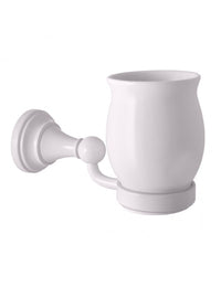 Portabicchieri retrò MORAVA in ottone bianco 16,1x6,7 x10,8cm