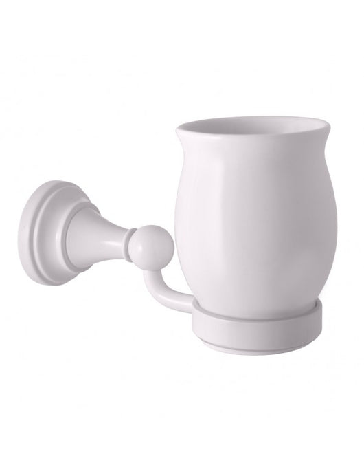 Portabicchieri retrò MORAVA in ottone bianco 16,1x6,7 x10,8cm