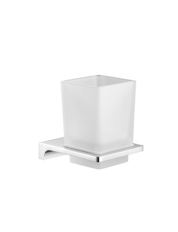 Portabicchieri NIL in vetro e ottone dorato spazzolato 10x6,35x9,7cm