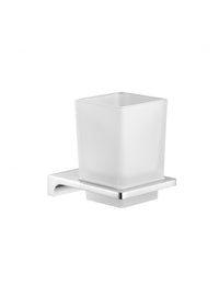 Portabicchieri in vetro NIL e ottone oro rosa spazzolato 10x6,35x9,7cm