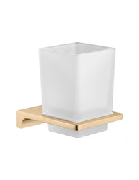 Portabicchieri in vetro NIL e ottone dorato 10x6,35x9,7cm