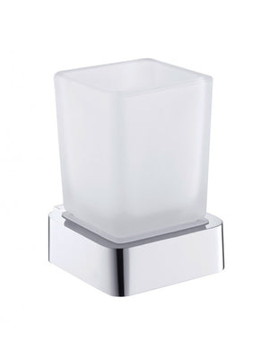 Portabicchieri SOLO in ottone cromato e vetro 7,5 x10,1 x9,1 cm