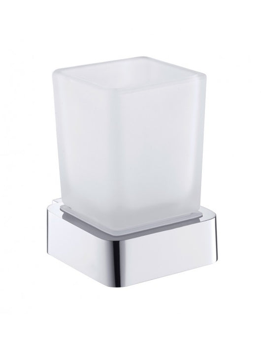 Portabicchieri SOLO in ottone cromato e vetro 7,5 x10,1 x9,1 cm