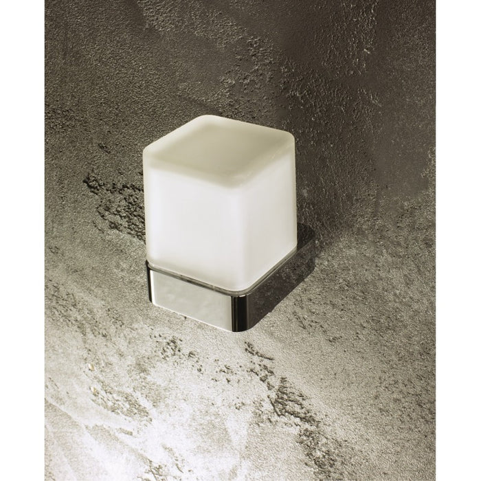 Portabicchieri SOLO in ottone cromato e vetro 7,5 x10,1 x9,1 cm