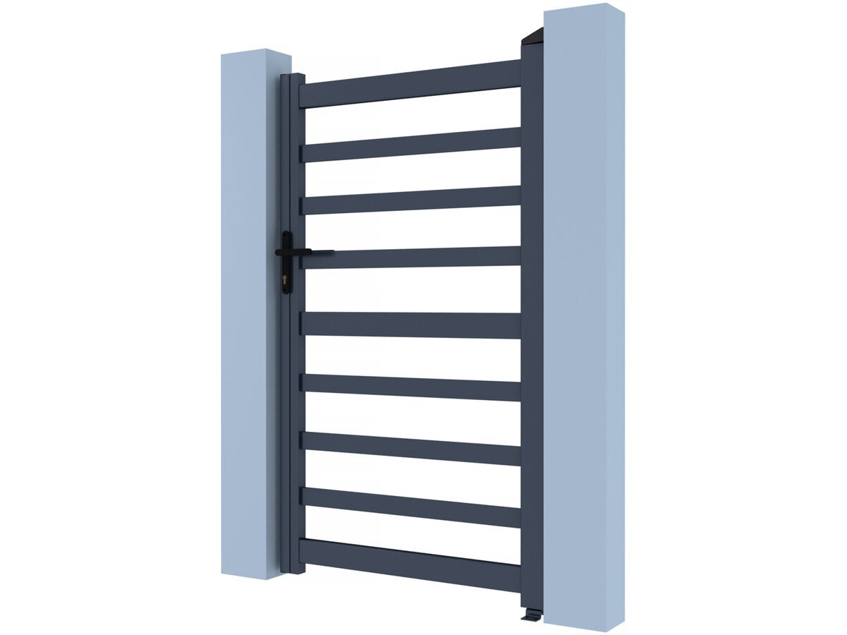 Cancello in alluminio traforato "Marius" - 100 x 120 cm - Grigio