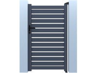 Cancello semiaperto "Matthieu" in alluminio - 100 x 180 cm - Grigio