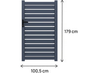 Cancello semiaperto "Matthieu" in alluminio - 100 x 180 cm - Grigio