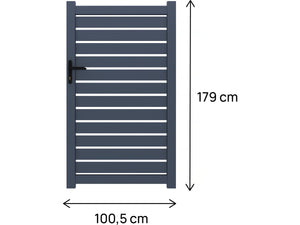Cancello semiaperto "Matthieu" in alluminio - 100 x 180 cm - Grigio