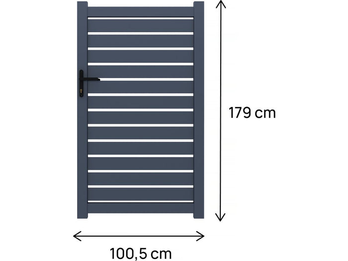 Cancello semiaperto "Matthieu" in alluminio - 100 x 180 cm - Grigio