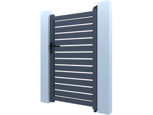 Cancello semiaperto "Matthieu" in alluminio - 100 x 180 cm - Grigio