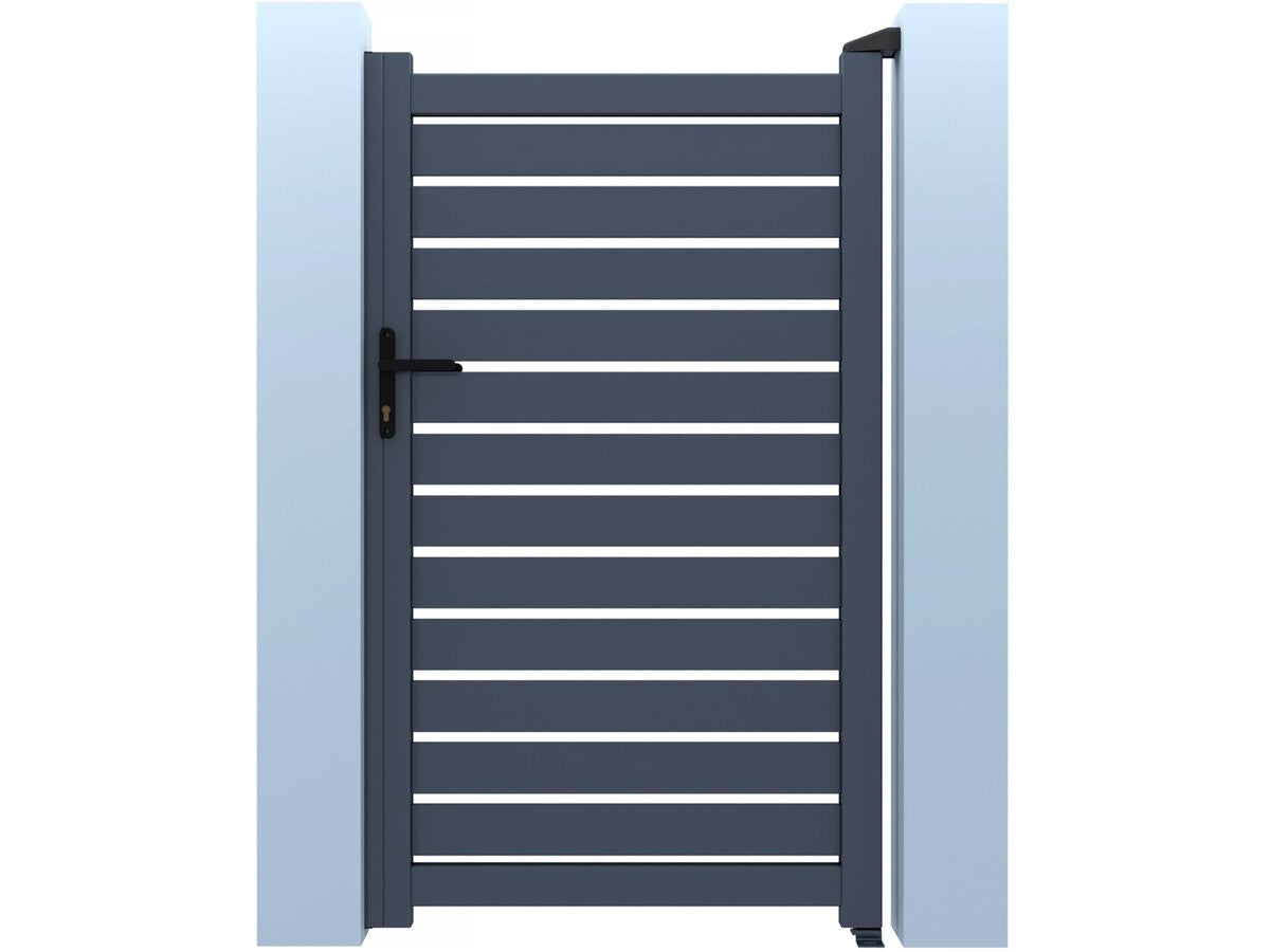 Cancello semiaperto "Matthieu" in alluminio - 100 x 140 cm - Grigio