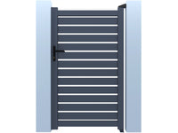 Cancello semiaperto "Matthieu" in alluminio - 100 x 140 cm - Grigio