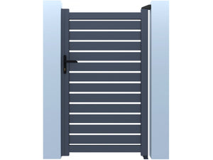 Cancello semiaperto "Matthieu" in alluminio - 100 x 140 cm - Grigio