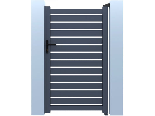 Cancello semiaperto "Matthieu" in alluminio - 100 x 140 cm - Grigio