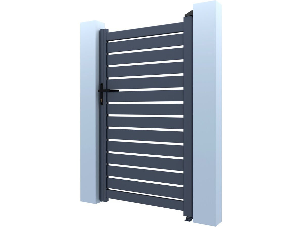 Cancello semiaperto "Matthieu" in alluminio - 100 x 140 cm - Grigio