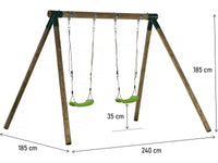 Altalena in legno "Eden" - Con 2 altalene