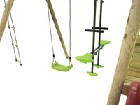 Altalena in legno "Balanga" - Con 1 scivolo - 1 altalena - 1 faccia a faccia - 1 navicella.
