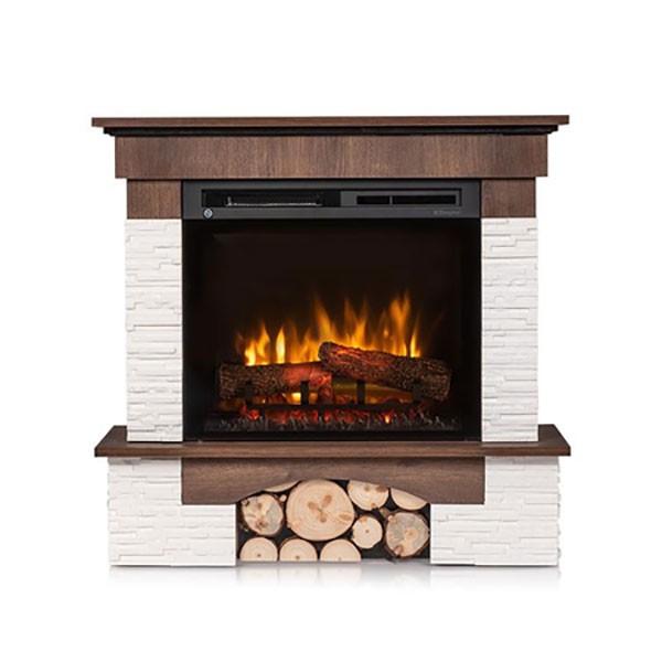 Caminetto elettrico da pavimento a libera installazione a LED - Rovere - 23" - 91 x 89 x 31 - PORTO