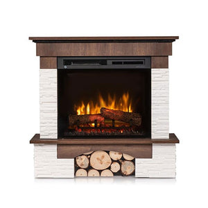 Caminetto elettrico da pavimento a libera installazione a LED - Rovere - 23" - 91 x 89 x 31 - PORTO