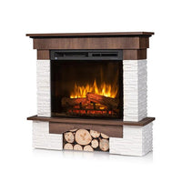 Caminetto elettrico da pavimento a libera installazione a LED - Rovere - 23" - 91 x 89 x 31 - PORTO