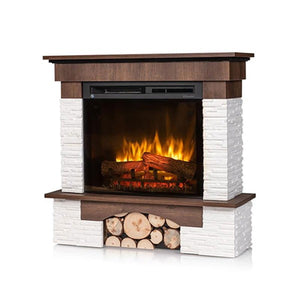 Caminetto elettrico da pavimento a libera installazione a LED - Rovere - 23" - 91 x 89 x 31 - PORTO