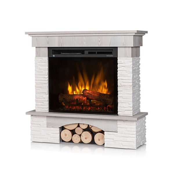 Caminetto elettrico a libera installazione a LED - 23" - Pino bianco - 91 x 89 x 31 - PORTO