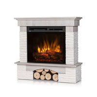 Caminetto elettrico a libera installazione a LED - 23" - Pino bianco - 91 x 89 x 31 - PORTO