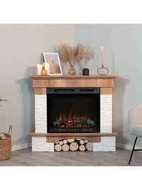 Caminetto Elettrico da pavimento Angolare A Libera Installazione - 28" - Rovere chiaro - 114 x 98 x 89 - PORTO