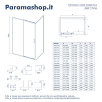 Box doccia slim 70x110cm con porta scorrevole e parete fissa profili cromati e vetro 6mm opaco h190| Portofino
