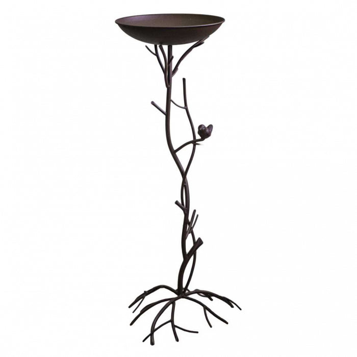Posacenere metallo marrone ramo con uccellino cm37x35h95