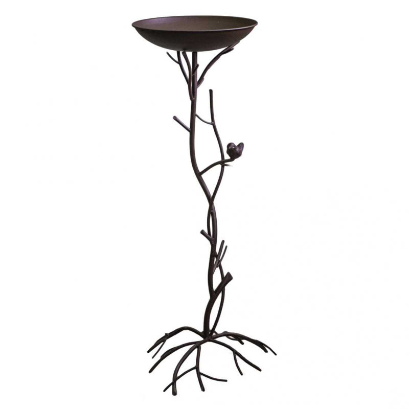 Posacenere metallo marrone ramo con uccellino cm37x35h95