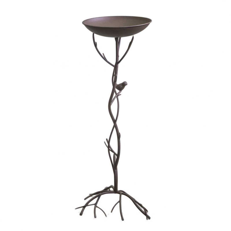 Posacenere metallo marrone ramo con uccellino cm37x35h95