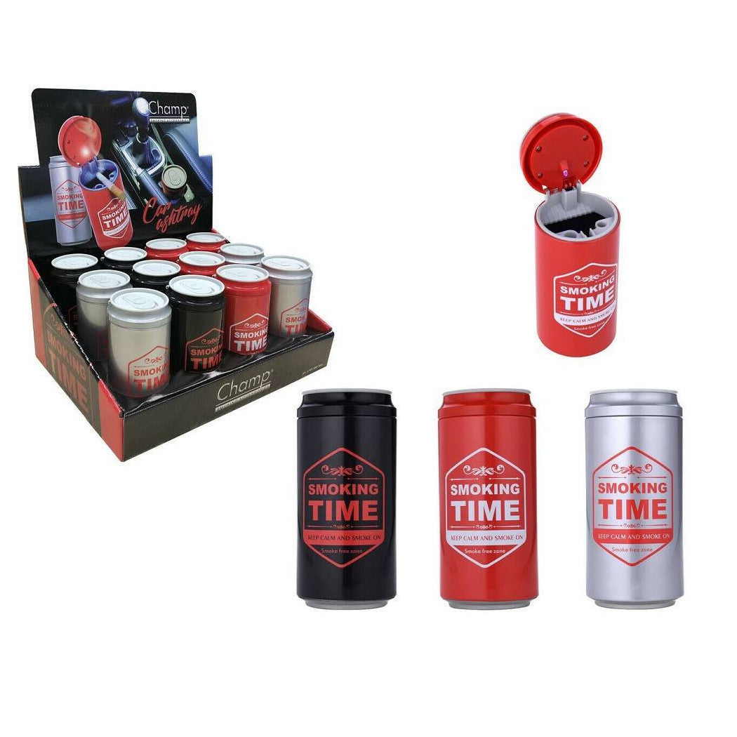 Trade Shop - Posacenere Portacenere A Barattolo Con Led Auto Camper Casa Ufficio Pratico -