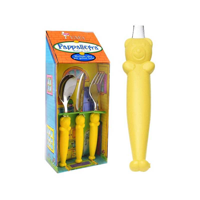 Posate Giallo 18/10 Set pz.3 Pappallegra Eme