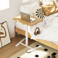 Scrivania mobile pieghevole con piano inclinabile a 90¡ã, Postazione di lavoro portatile altezza regolabile Naturale-Tavolini per laptop