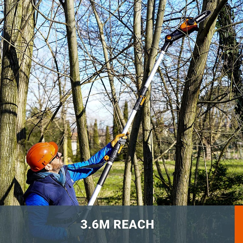 Potatore 4Mt a Batteria 20V/2Ah Lithio con Caricabatteria Rapido Worx Wg349E