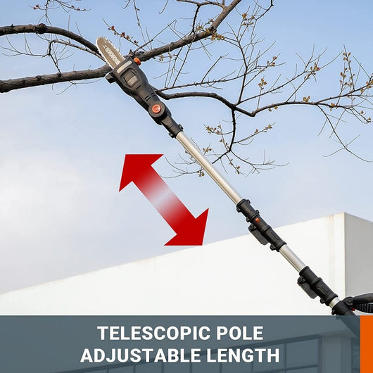 Potatore 4Mt a Batteria 20V/2Ah Lithio con Caricabatteria Rapido Worx Wg349E