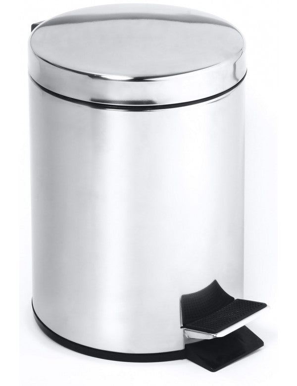 HOTEL Pattumiera da Cucina in Acciaio Lucido ø 30 cm / 20 L