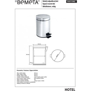 HOTEL Pattumiera da Cucina in Acciaio Lucido ø 30 cm / 20 L