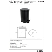 Pattumiera doccia DARK soft close in acciaio nero / 3L